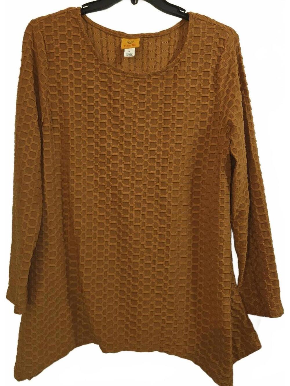 Ruby Rd. Rust Textured Long Sleeve Top Size XL